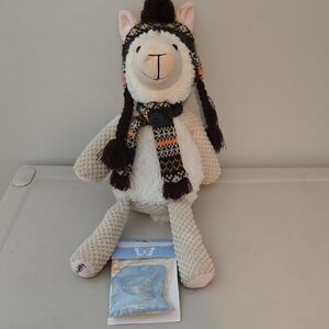 Scentsy Cream Llama Plush with Black and Orange Accessories